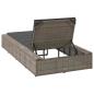 Preview: Sonnenliege mit schwebender Auflage Grau Poly Rattan