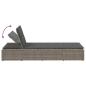 Preview: Sonnenliege mit schwebender Auflage Grau Poly Rattan