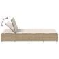 Preview: Sonnenliege mit schwebender Auflage Beige Poly Rattan
