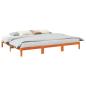Preview: ARDEBO.de - Familienbett ohne Matratze Wachsbraun 270x200 cm Massivholz