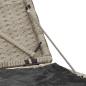 Preview: Gartenhocker mit Kissen 2 Stk. Hellgrau 40x40x43 cm Poly Rattan