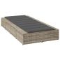 Preview: Sonnenliege mit schwebender Auflage Hellgrau Poly Rattan
