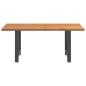 Preview: Esstisch Hellbraun 180x100x74 cm Massivholz Eiche Rechteckig