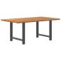 Preview: Esstisch Hellbraun 180x100x74 cm Massivholz Eiche Rechteckig
