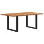 Preview: Esstisch Hellbraun 180x100x74 cm Massivholz Eiche Rechteckig