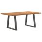 Preview: Esstisch mit Baumkanten 180x100x74 cm Massivholz Eiche