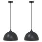 Preview: ARDEBO.de - Pendelleuchten 2 Stk. Höhenverstellbar E27 Schwarz Ø30cm Metall