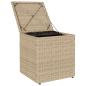 Preview: Gartenhocker mit Kissen 2 Stk. Beige 40x40x43 cm Poly Rattan