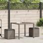 Preview: Gartenhocker mit Kissen 2 Stk. Grau 40x40x43 cm Poly Rattan
