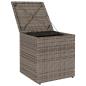 Preview: Gartenhocker mit Kissen 2 Stk. Grau 40x40x43 cm Poly Rattan