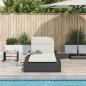 Preview: Sonnenliege mit schwebender Auflage Schwarz Poly Rattan
