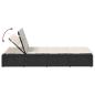 Preview: Sonnenliege mit schwebender Auflage Schwarz Poly Rattan
