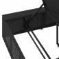 Preview: Sonnenliege mit schwebender Auflage Schwarz Poly Rattan