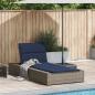 Preview: Sonnenliege mit schwebender Auflage Grau Poly Rattan