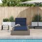 Preview: Sonnenliege mit schwebender Auflage Grau Poly Rattan