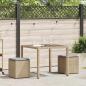 Preview: Gartenhocker mit Kissen 2 Stk. Beige 40x40x43 cm Poly Rattan