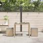 Preview: Gartenhocker mit Kissen 2 Stk. Beige 40x40x43 cm Poly Rattan