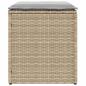 Preview: Gartenhocker mit Kissen 2 Stk. Beige 40x40x43 cm Poly Rattan