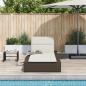 Preview: Sonnenliege mit schwebender Auflage Braun Poly Rattan