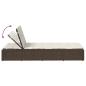 Preview: Sonnenliege mit schwebender Auflage Braun Poly Rattan