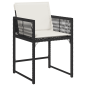 Preview: 13-tlg. Garten-Essgruppe mit Kissen Schwarz Poly Rattan