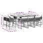 Preview: 11-tlg. Garten-Essgruppe mit Kissen Schwarz Poly Rattan