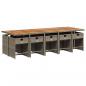 Preview: 11-tlg. Garten-Essgruppe mit Kissen Grau Poly Rattan