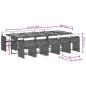 Preview: 11-tlg. Garten-Essgruppe mit Kissen Grau Poly Rattan
