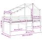Preview: Hochbett mit Leiter und Dach 90x200 cm Massivholz Kiefer