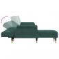 Preview: Schlafsofa in L-Form Dunkelgrün 271x140x70 cm Samt