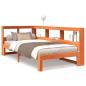 Preview: Massivholzbett mit Regal ohne Matratze Wachsbraun 90x190 cm