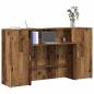 Preview: ARDEBO.de - Empfangstheke Altholz-Optik 180x50x103,5 cm Holzwerkstoff