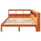 Preview: Massivholzbett mit Regal ohne Matratze Wachsbraun 140x200 cm