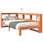 Preview: Massivholzbett mit Regal ohne Matratze Wachsbraun 100x200 cm