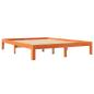 Preview: Massivholzbett mit Regal ohne Matratze Wachsbraun 135x190 cm
