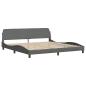 Preview: Bettgestell ohne Matratze Dunkelgrau 200x200 cm Stoff