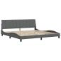 Preview: Bettgestell ohne Matratze Dunkelgrau 200x200 cm Stoff
