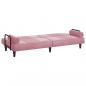 Preview: Schlafsofa mit Armlehnen Rosa Samt