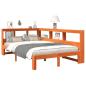 Preview: Massivholzbett mit Regal ohne Matratze Wachsbraun 120x200 cm