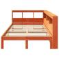 Preview: Massivholzbett mit Regal ohne Matratze Wachsbraun 120x200 cm