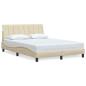Preview: Bettgestell ohne Matratze Creme 140x200 cm Stoff