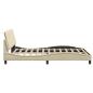 Preview: Bettgestell ohne Matratze Creme 140x200 cm Stoff