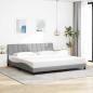 Preview: ARDEBO.de - Bettgestell ohne Matratze Hellgrau 200x200 cm Stoff