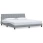 Preview: Bettgestell ohne Matratze Hellgrau 200x200 cm Stoff