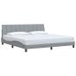 Preview: Bettgestell ohne Matratze Hellgrau 200x200 cm Stoff