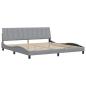 Preview: Bettgestell ohne Matratze Hellgrau 200x200 cm Stoff
