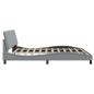 Preview: Bettgestell ohne Matratze Hellgrau 200x200 cm Stoff