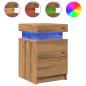 Preview: LED-Nachttisch Artisan-Eiche 35x39x55 cm Holzwerkstoff