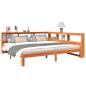 Preview: Massivholzbett mit Regal ohne Matratze Wachsbraun 180x200 cm