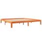 Preview: Massivholzbett mit Regal ohne Matratze Wachsbraun 180x200 cm